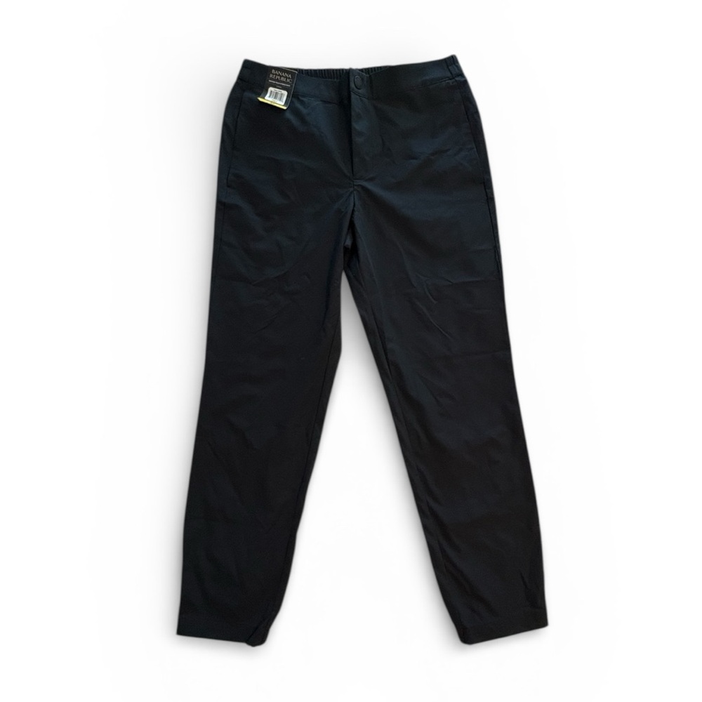 NWT Banana Republic Motion Tech Black Elastic Ankle‎ Pants Casual Work Men’s 32